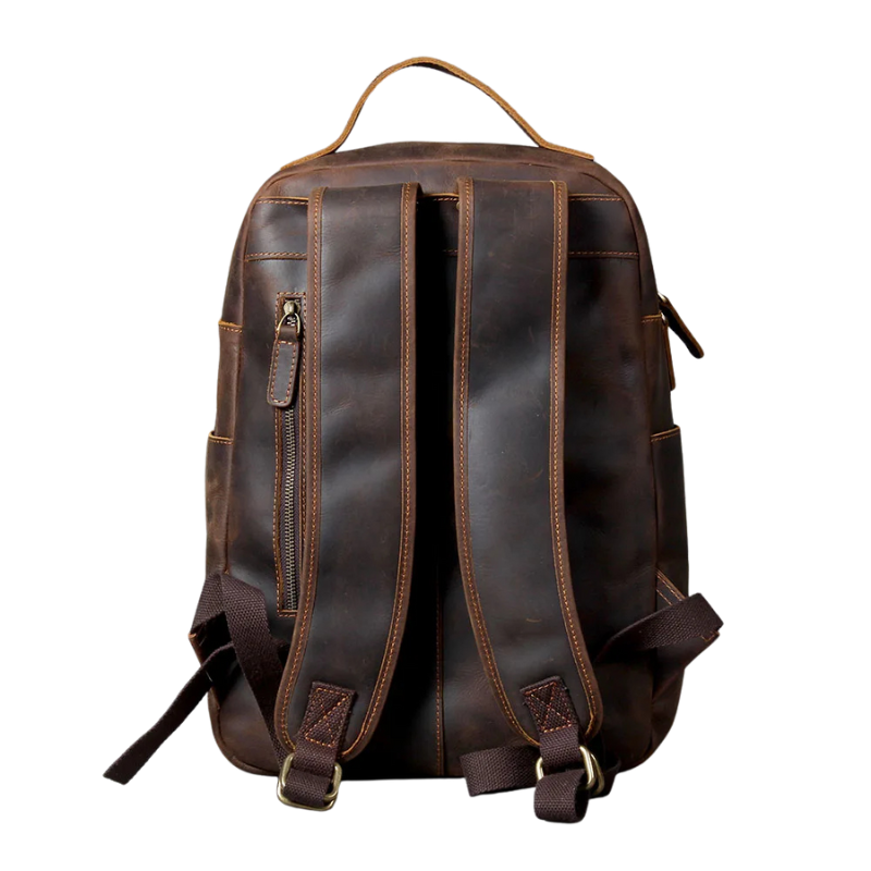 Mochila de Couro Genuíno "Brecce" Carrara